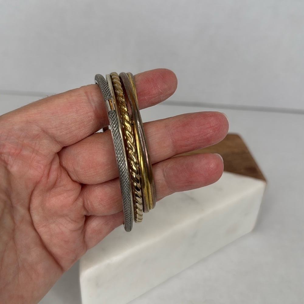 Vintage Gold and Silver Bangle Set lot C9 - Picture 6 of 9